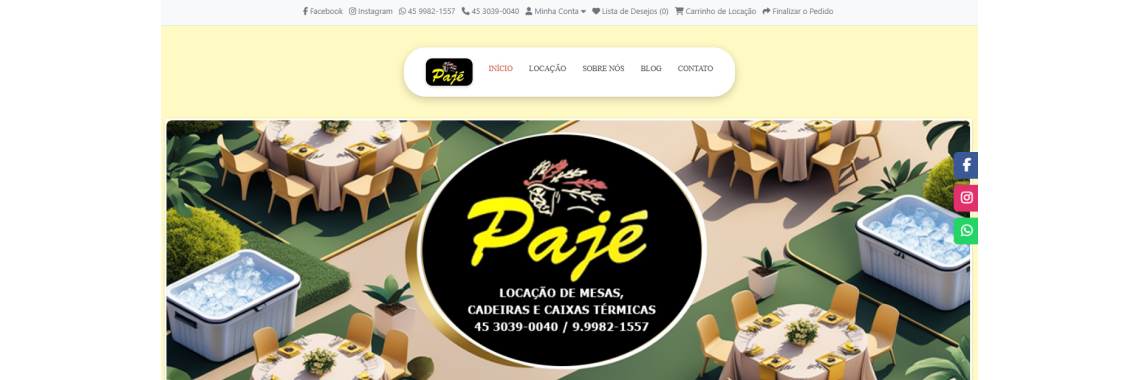 🌐 Novo Site da Pajé Locações